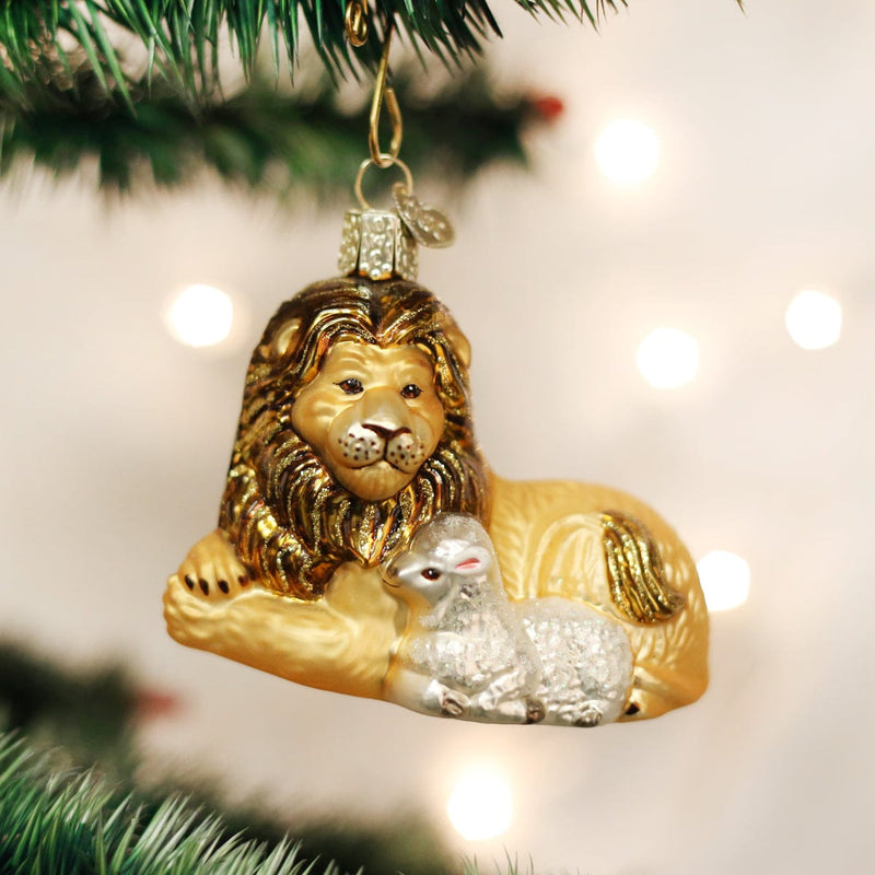 Old World Christmas Lion And Lamb Ornament