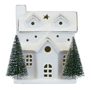 Old World Christmas Lit Ceramic House With Trees