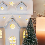 Old World Christmas Lit Ceramic House With Trees
