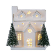 Old World Christmas Lit Ceramic House With Trees