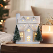 Old World Christmas Lit Ceramic House With Trees