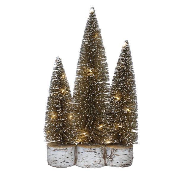 Old World Christmas Lit Gold Tree Trio