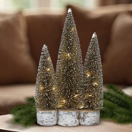 Old World Christmas Lit Gold Tree Trio