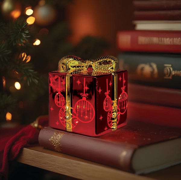 Old World Christmas Lit Ornamental Glass Gift Box