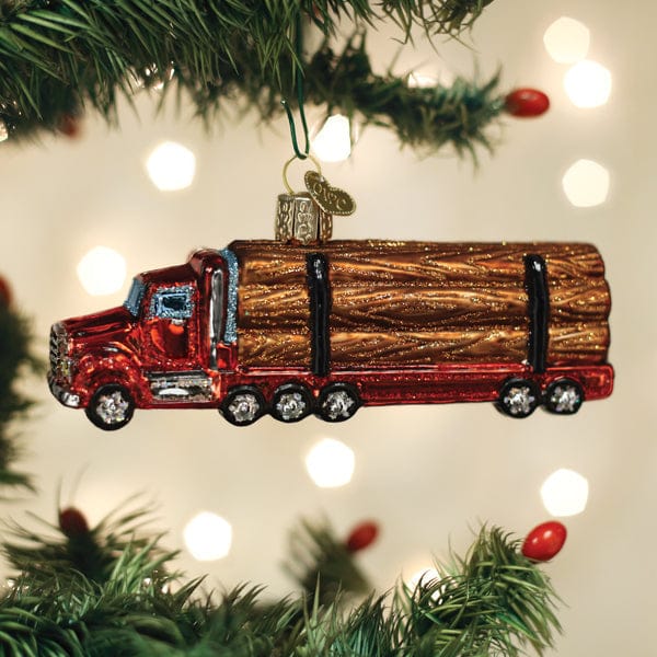 Old World Christmas Logging Truck Ornament