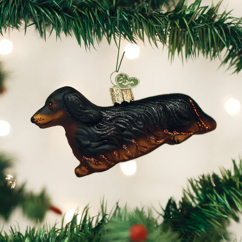 Old World Christmas Long-haired Dachshund