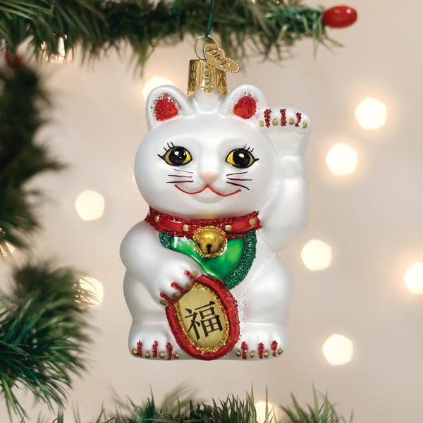 Old World Christmas Lucky Cat Ornament