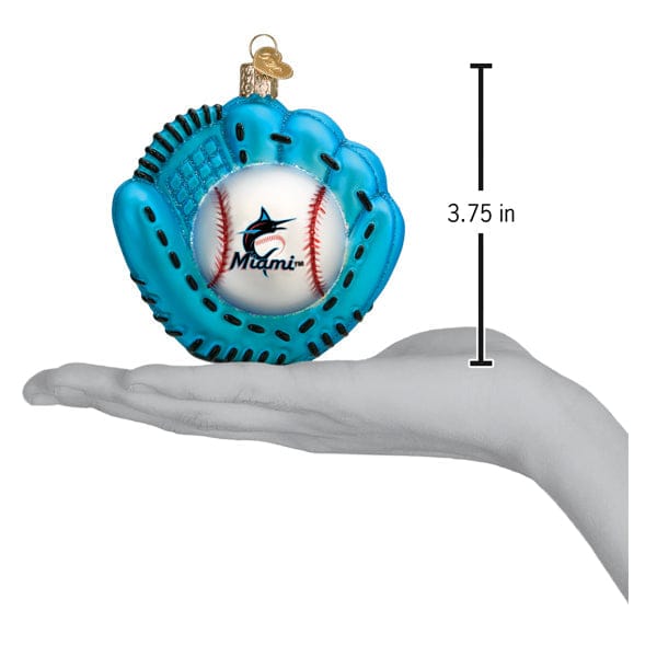 Old World Christmas Marlins Baseball Mitt Ornament