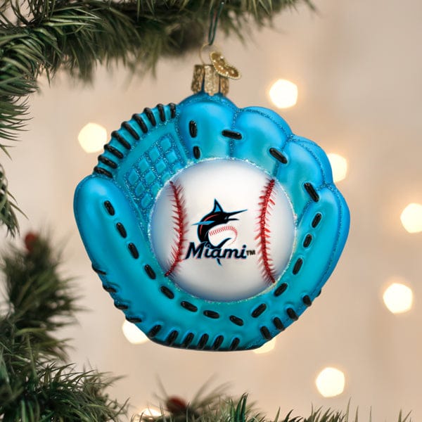 Old World Christmas Marlins Baseball Mitt Ornament