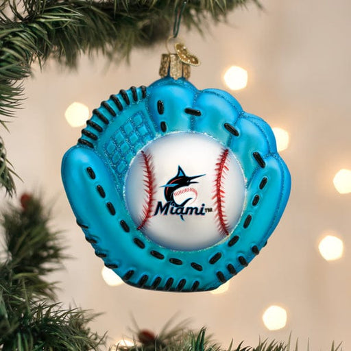 Old World Christmas Marlins Baseball Mitt Ornament