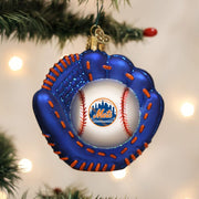 Old World Christmas Mets Baseball Mitt Ornament