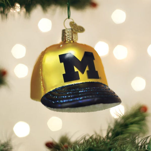 Old World Christmas Michigan Baseball Cap Ornament