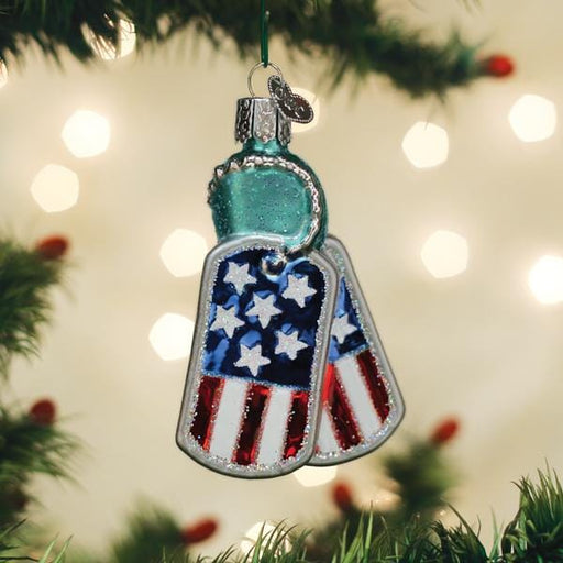 Old World Christmas Military Tags Ornament