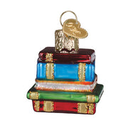 Old World Christmas Mini Stack Of Books Ornament