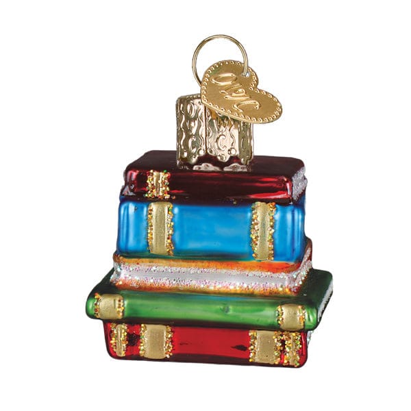 Old World Christmas Mini Stack Of Books Ornament