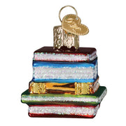 Old World Christmas Mini Stack Of Books Ornament