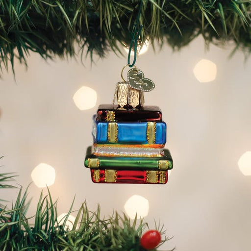 Old World Christmas Mini Stack Of Books Ornament