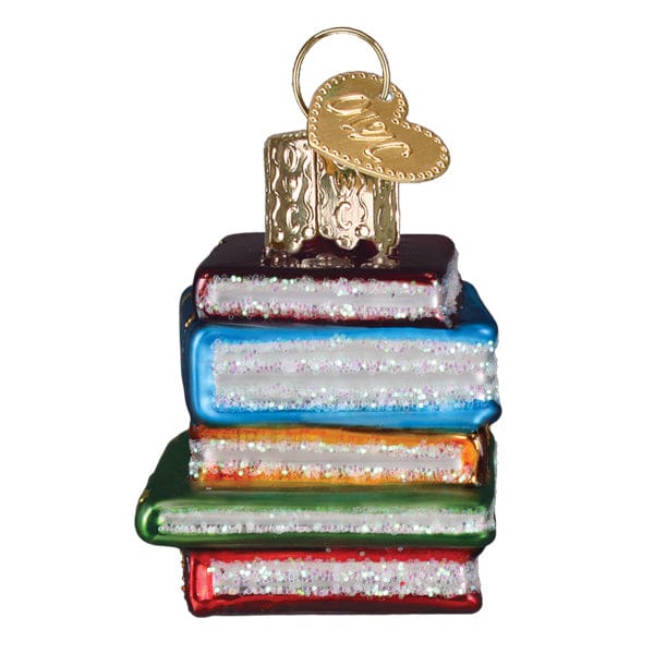 Old World Christmas Mini Stack Of Books Ornament