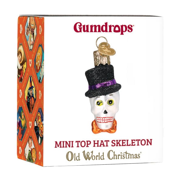 Old World Christmas Mini Top Hat Skeleton Ornament