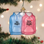 Old World Christmas Mr. & Mrs. Hoodies Ornament