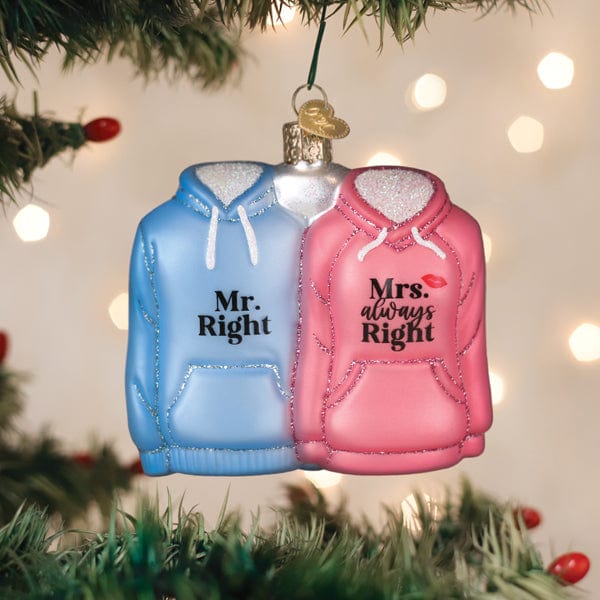 Old World Christmas Mr. & Mrs. Hoodies Ornament