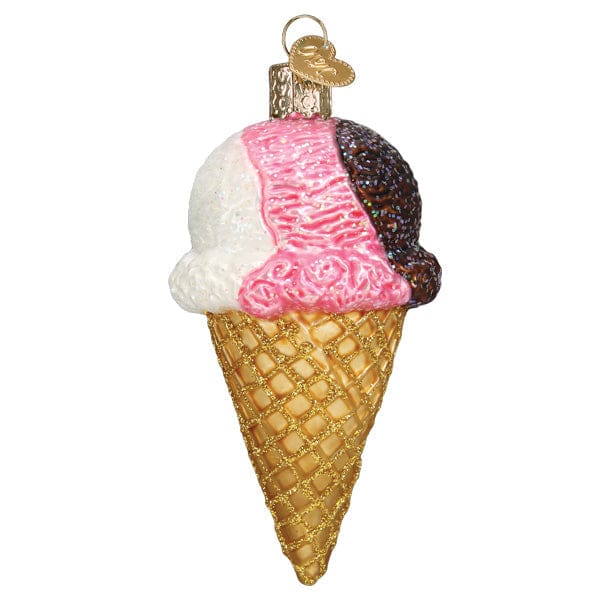 Old World Christmas Neapolitan Ice Cream Cone Ornament