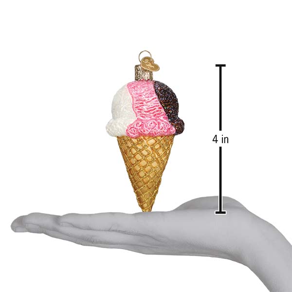 Old World Christmas Neapolitan Ice Cream Cone Ornament
