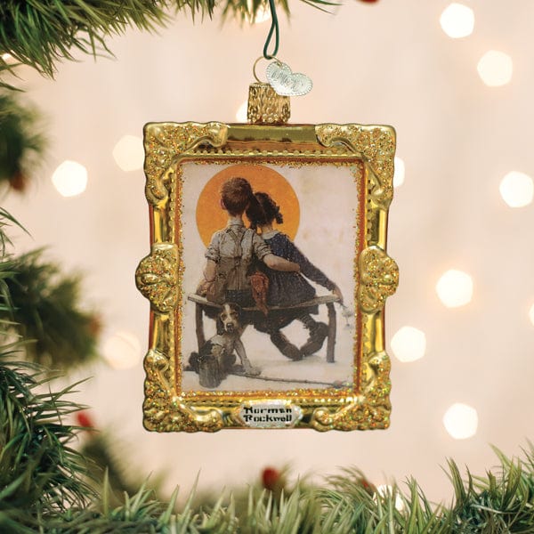 Old World Christmas Norman Rockwell Boy & Girl Ornament