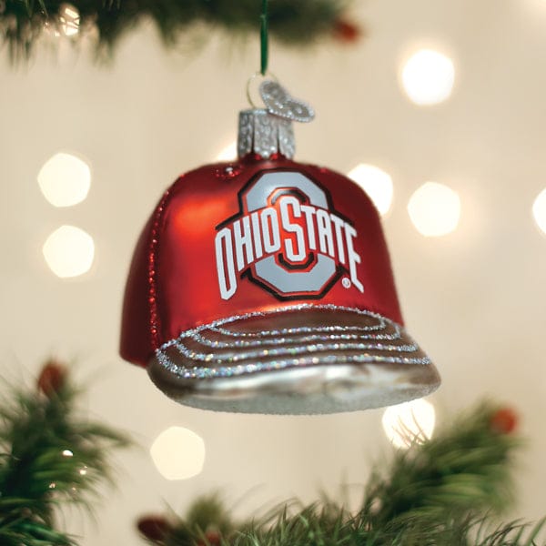 Old World Christmas Ohio State Baseball Cap Ornament