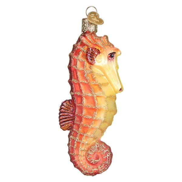 Old World Christmas Orange Sea Horse Ornament