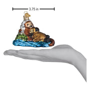 Old World Christmas Otter With Pup Ornament
