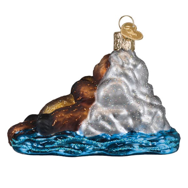 Old World Christmas Otter With Pup Ornament
