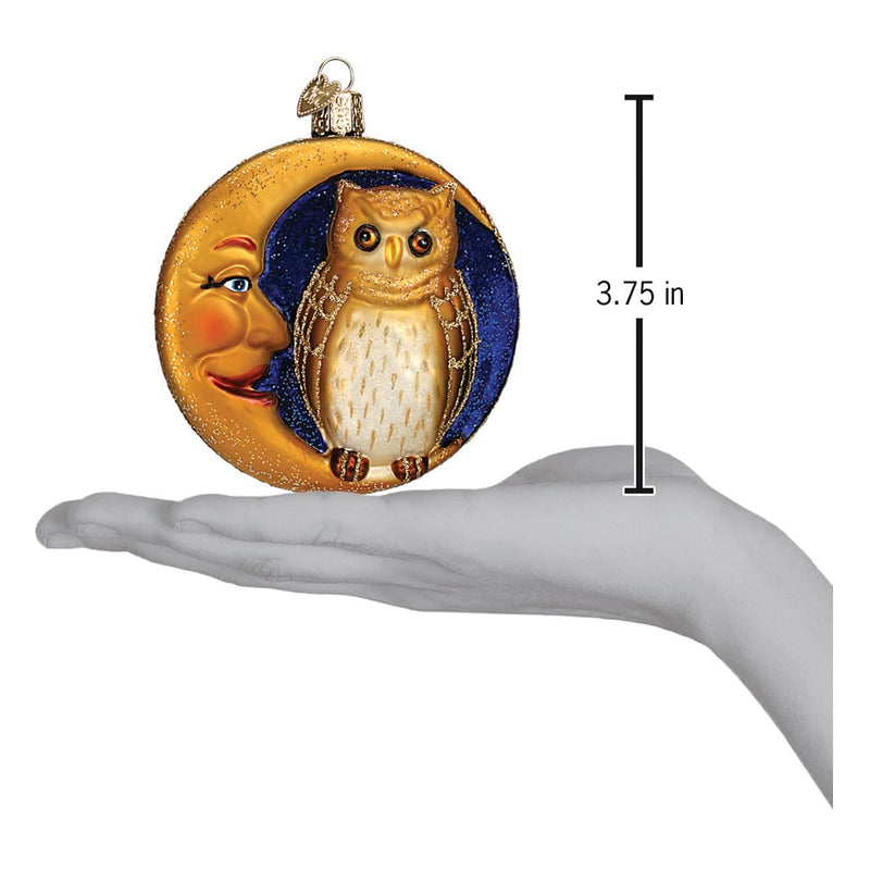 Old World Christmas Owl In Moon Ornament