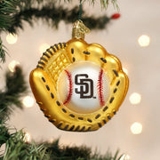 Old World Christmas Padres Baseball Mitt Ornament