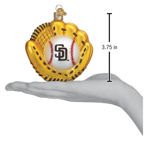 Old World Christmas Padres Baseball Mitt Ornament