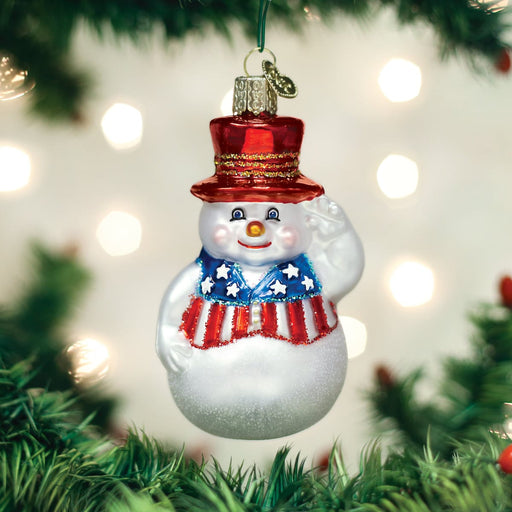Old World Christmas Patriotic Snowman Ornament