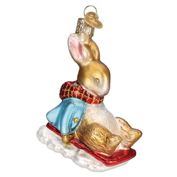 Old World Christmas Peter Rabbit On Sled Ornament