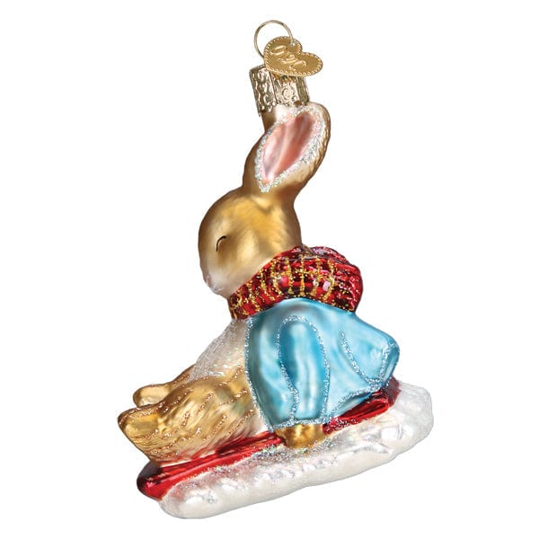 Old World Christmas Peter Rabbit On Sled Ornament