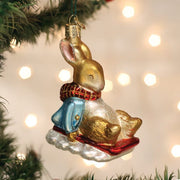 Old World Christmas Peter Rabbit On Sled Ornament
