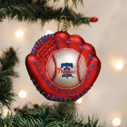 Old World Christmas Phillies Baseball Mitt Ornament