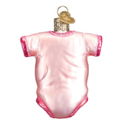 Old World Christmas Pink Baby Onesie Ornament
