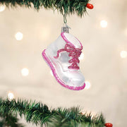 Old World Christmas Pink Baby Shoe Ornament