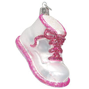 Old World Christmas Pink Baby Shoe Ornament