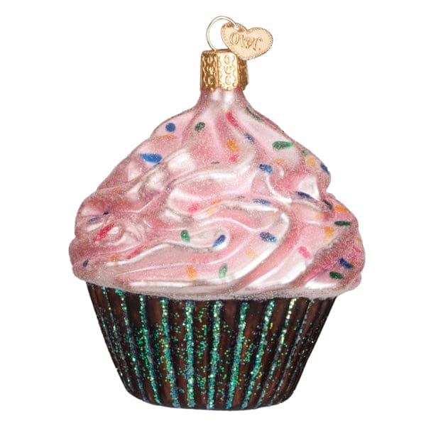Old World Christmas Pink Chocolate Cupcake Ornament