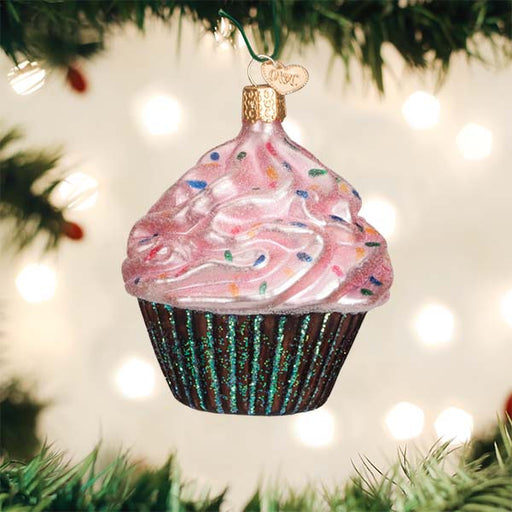 Old World Christmas Pink Chocolate Cupcake Ornament