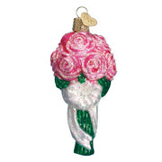 Old World Christmas Pink Rose Bouquet Ornament