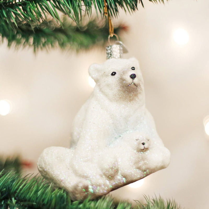 Old World Christmas Polar Bear With Cub