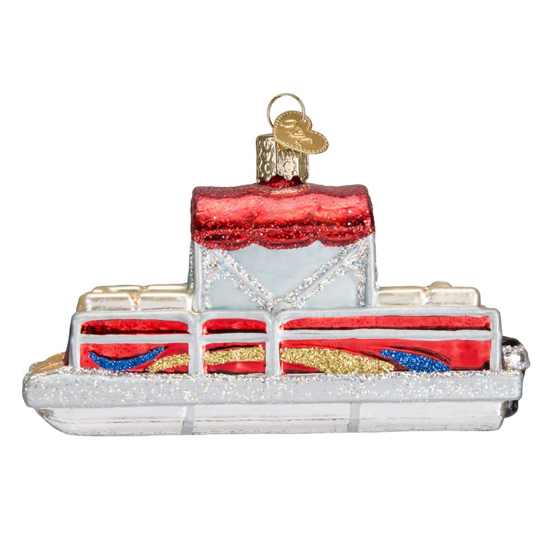Old World Christmas Pontoon Boat Ornament