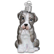 Old World Christmas Puppy Pitbull Christmas Ornament