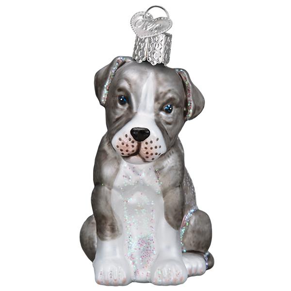 Old World Christmas Puppy Pitbull Christmas Ornament